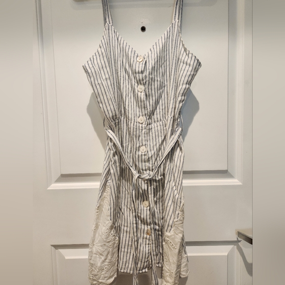 Zara TRF collection blue and white striped summer dress - Picture 2 of 4